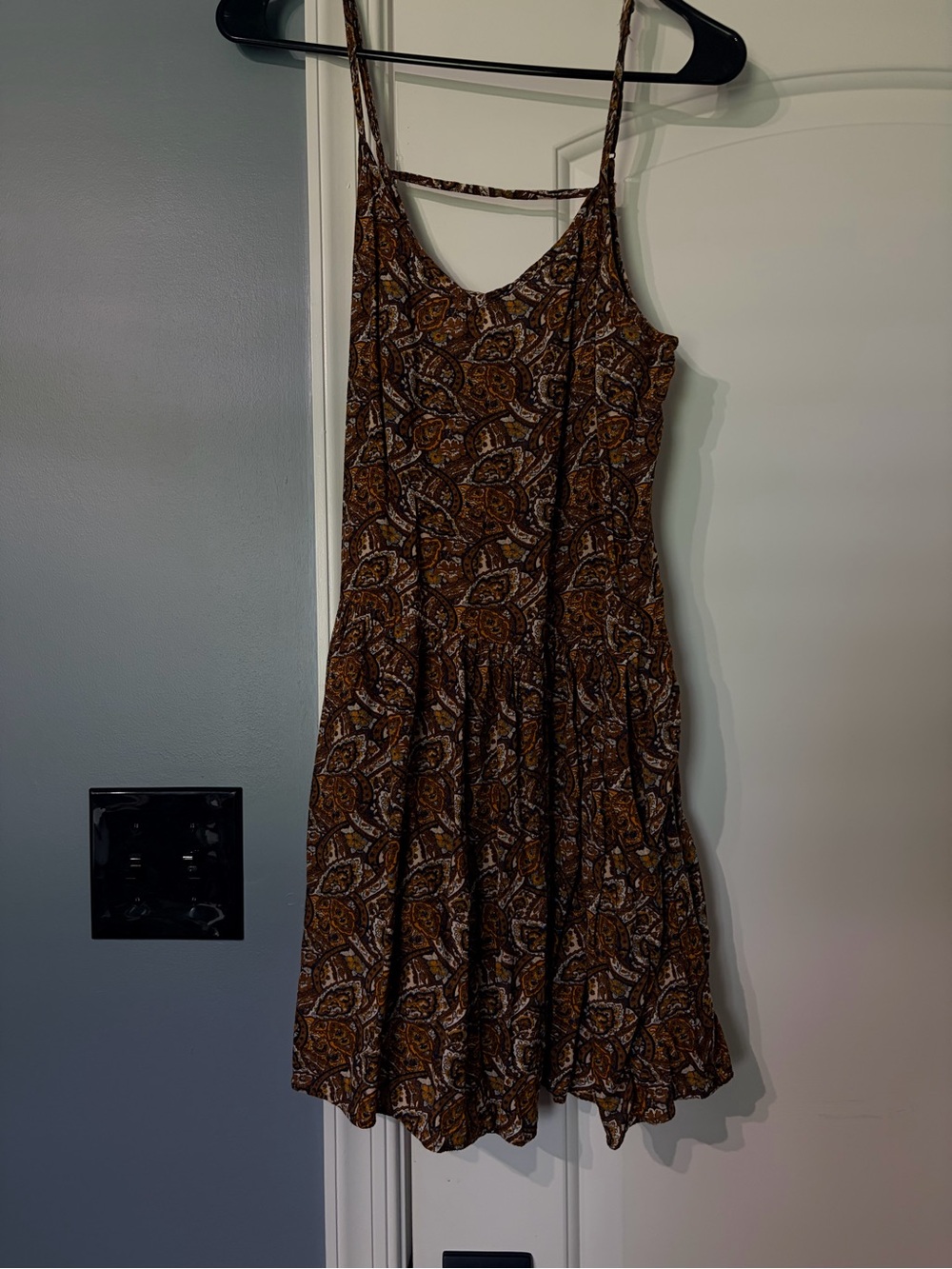 American Eagle Outfitters Brown Paisley Mini Sundress
